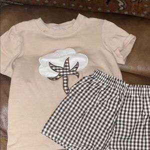 Kids cotton ball Beige and Brown Matching Set